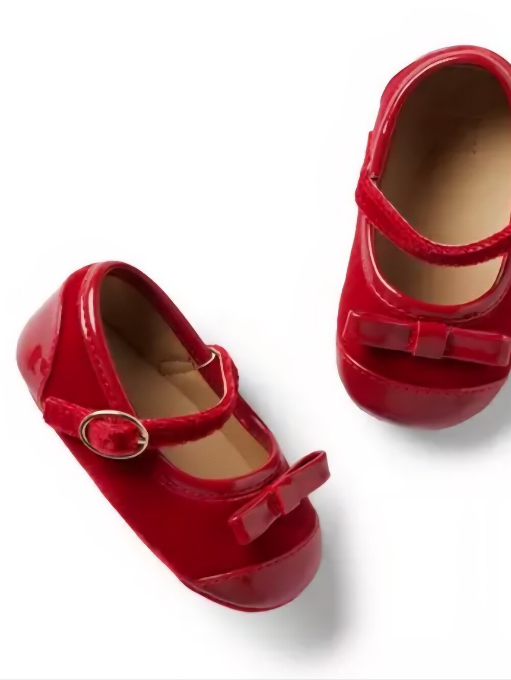 Janie and Jack Holiday Bow Red Velvet & Patent Mary Jane Shoes 6-12 Months